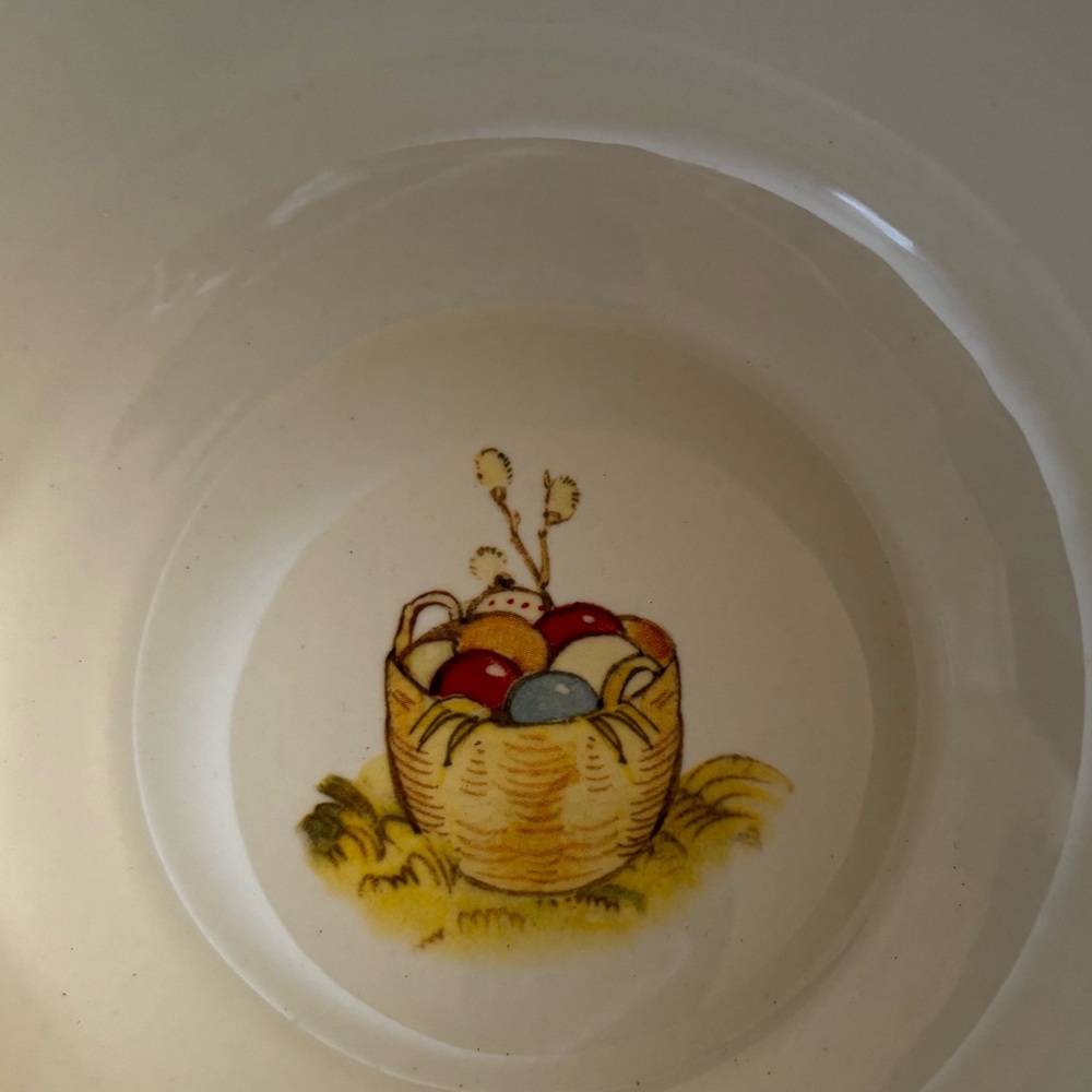 Whimsical World Market "Dancing Rabbits" Ceramic Easter Bowls – Set of 2 - Picture 4 of 8